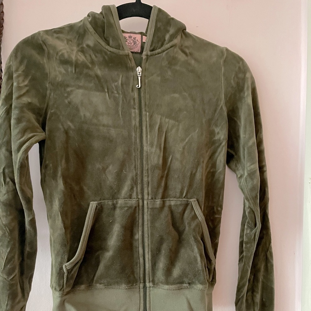 Velvet green lightly used Juicy Couture Zip Hoodie